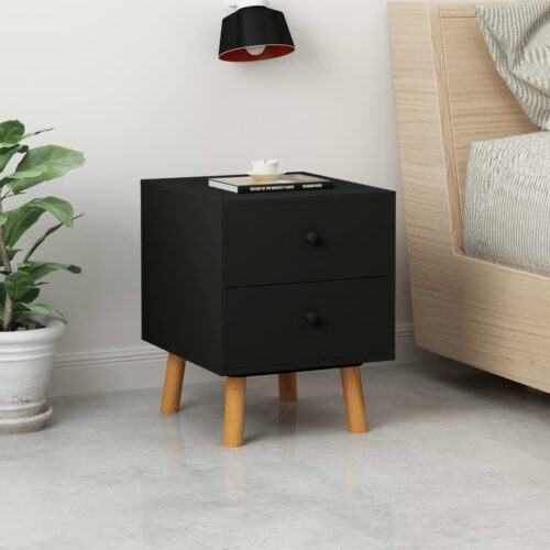Bedside Cabinets 2pcs Black 40x30x50cm Solid Pinewood - Image 2