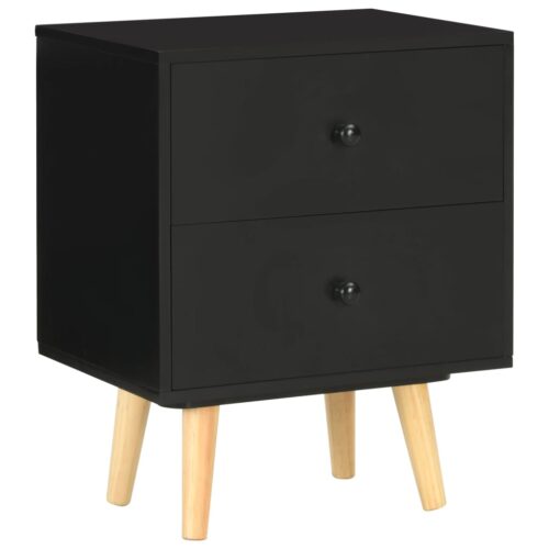 Bedside Cabinets 2pcs Black 40x30x50cm Solid Pinewood - Image 3