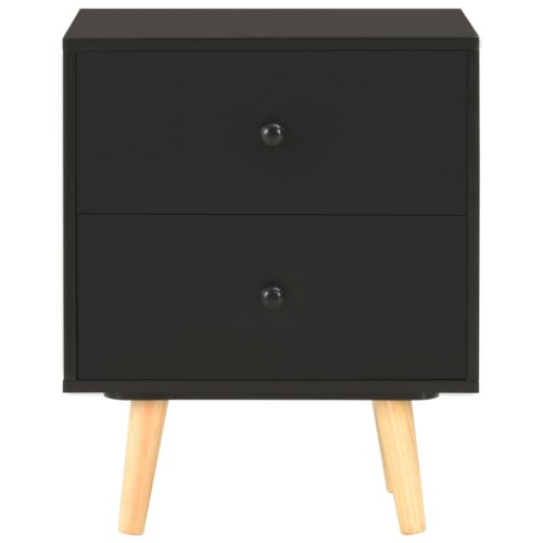 Bedside Cabinets 2pcs Black 40x30x50cm Solid Pinewood - Image 4