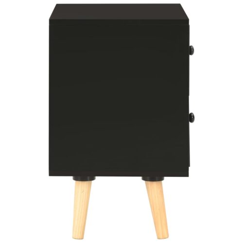 Bedside Cabinets 2pcs Black 40x30x50cm Solid Pinewood - Image 5