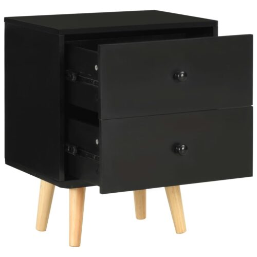 Bedside Cabinets 2pcs Black 40x30x50cm Solid Pinewood - Image 6