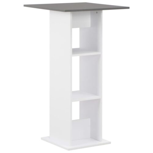 Bar Table White Anthracite Grey 60x60x110cm