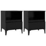 Bedside Cabinets 2pcs Black 40x35x50cm