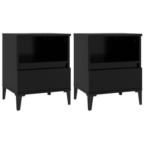 Bedside Cabinets 2pcs Black 40x35x50cm