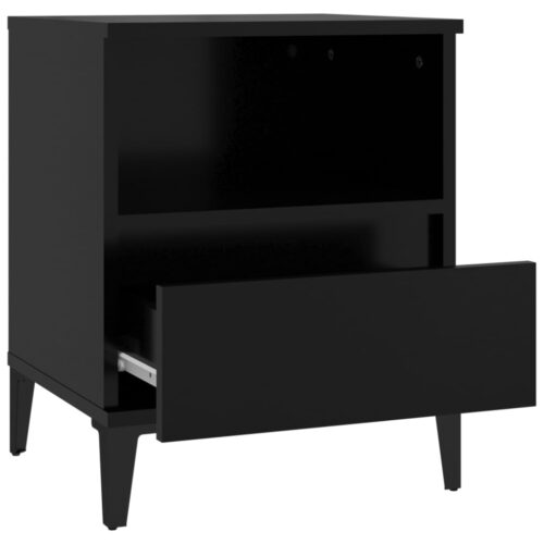 Bedside Cabinets 2pcs Black 40x35x50cm - Image 8