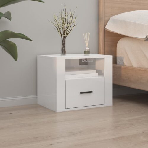Wall-mounted Bedside Cabinets 2pcs High Gloss White 50x36x40cm - Image 3