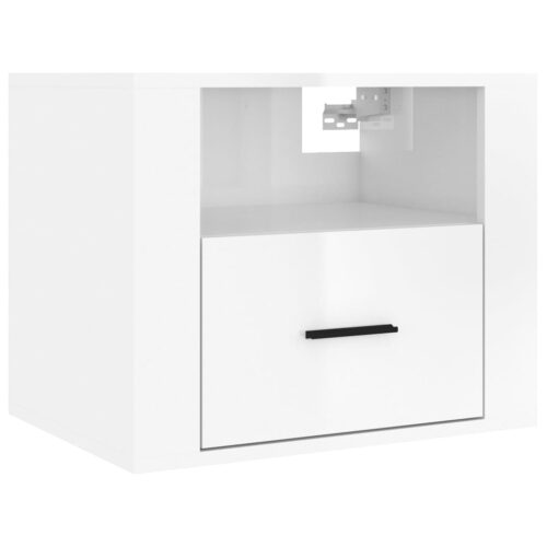Wall-mounted Bedside Cabinets 2pcs High Gloss White 50x36x40cm - Image 5