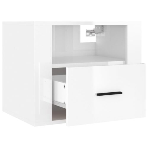 Wall-mounted Bedside Cabinets 2pcs High Gloss White 50x36x40cm - Image 7