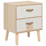 Bedside Cabinet with 2 Drawers 40x30x49.5cm Solid Pinewood