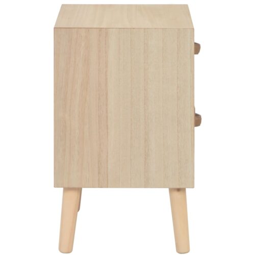 Bedside Cabinet with 2 Drawers 40x30x49.5cm Solid Pinewood - Image 4