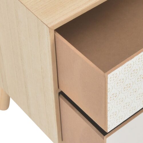 Bedside Cabinet with 2 Drawers 40x30x49.5cm Solid Pinewood - Image 7
