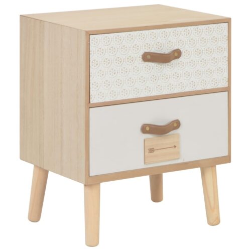 Bedside Cabinet with 2 Drawers 40x30x49.5cm Solid Pinewood - Image 9