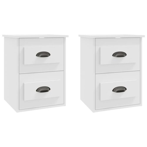 Wall-mounted Bedside Cabinets 2pcs White 41.5x36x53cm - Image 2