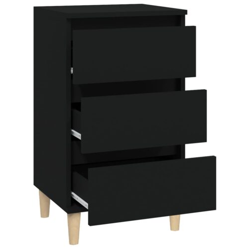 Bedside Cabinet Black 40x35x70cm Engineered Wood - Image 7