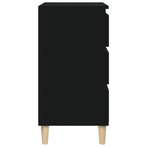 Bedside Cabinet Black 40x35x70cm Engineered Wood - Image 8