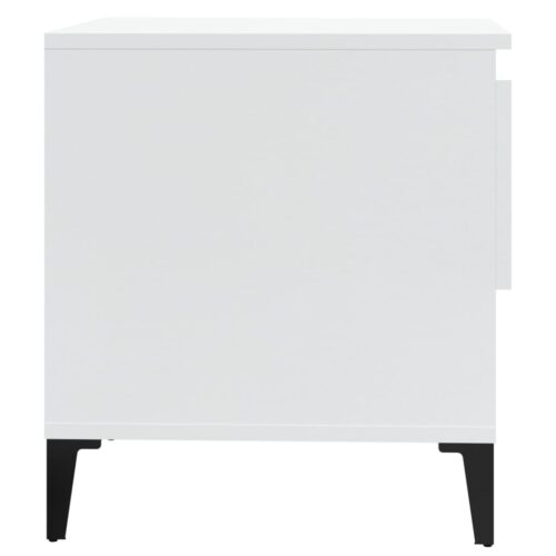 2pcs Side Tables Set Sofa Lounge Coffee Bedside Storage Nightstand High Gloss White 50x46x50cm - Image 9