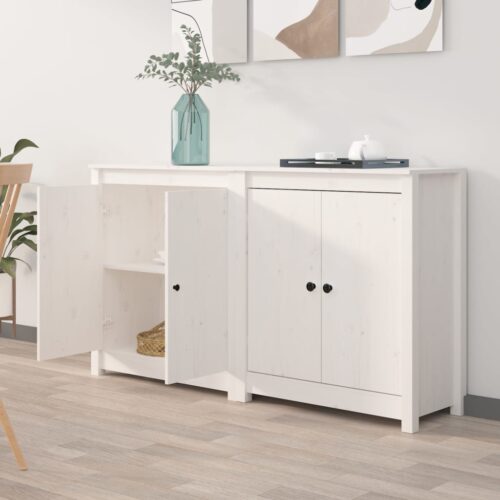 Sideboards 2pcs White 70x35x80cm Solid Wood Pine
