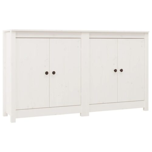 Sideboards 2pcs White 70x35x80cm Solid Wood Pine - Image 2