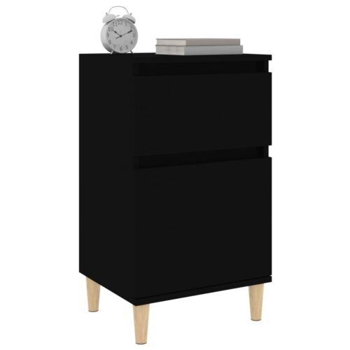 Bedside Cabinets 2pcs Black 40x35x70cm - Image 4