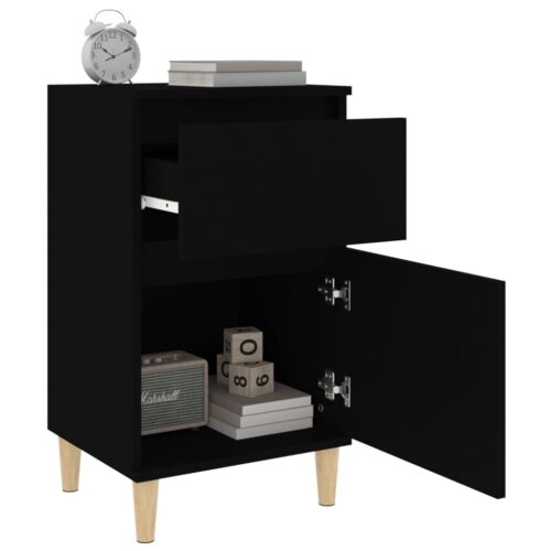 Bedside Cabinets 2pcs Black 40x35x70cm - Image 5