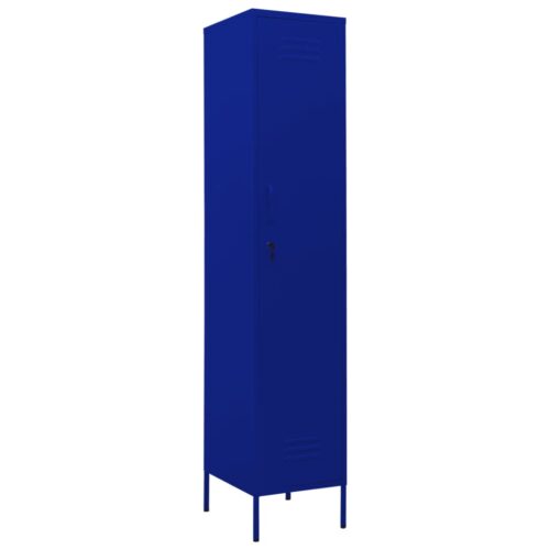 Steel Locker Cabinet Gym School Office Tall Storage Cupboard Navy Blue 35x46x180cm - Image 2