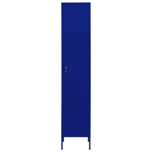 Steel Locker Cabinet Gym School Office Tall Storage Cupboard Navy Blue 35x46x180cm - Image 3