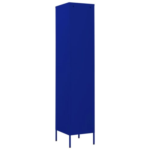 Steel Locker Cabinet Gym School Office Tall Storage Cupboard Navy Blue 35x46x180cm - Image 5