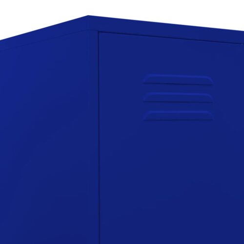 Steel Locker Cabinet Gym School Office Tall Storage Cupboard Navy Blue 35x46x180cm - Image 7