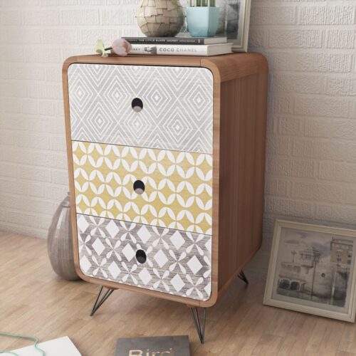 Side Cabinet with 3 Drawers Brown - Image 7