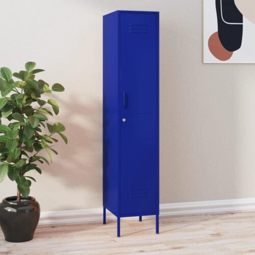 Steel Locker Cabinet Gym School Office Tall Storage Cupboard Navy Blue 35x46x180cm - Image 11