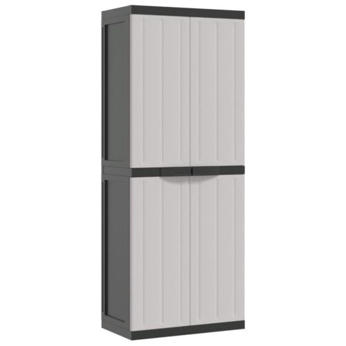 Outdoor Storage Cabinet Grey Black 65x37x165cm PP - Image 2
