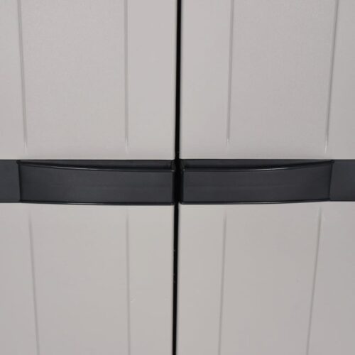 Outdoor Storage Cabinet Grey Black 65x37x165cm PP - Image 7