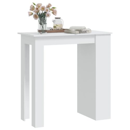 Bar Table with Storage Rack White 102x50x103.5cm Engineered Wood - Image 4
