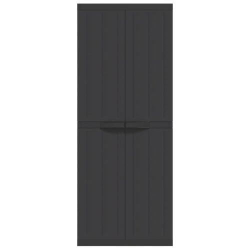 Outdoor Storage Cabinet Black 65x37x165cm PP - Image 4