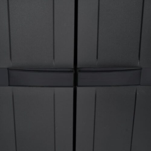 Outdoor Storage Cabinet Black 65x37x165cm PP - Image 7