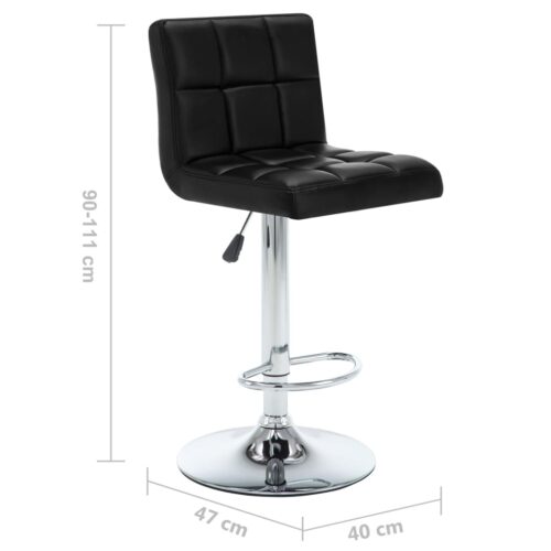 Bar Stools 2pcs Black Faux Leather - Image 8