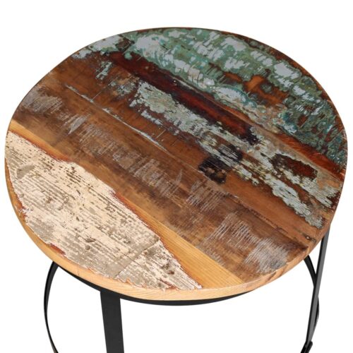 Coffee Table Set 2 Pieces Solid Reclaimed Wood Round 40/50cm - Image 6