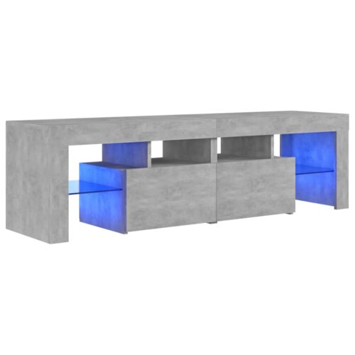 TV Cabinet with LED Lights Concrete Grey 140x36.5x40cm