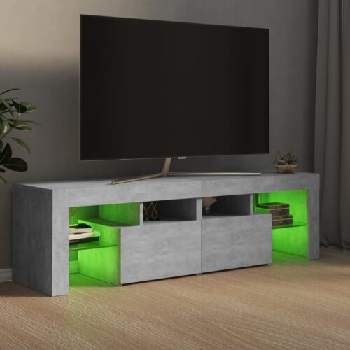 TV Cabinet with LED Lights Concrete Grey 140x36.5x40cm - Image 5