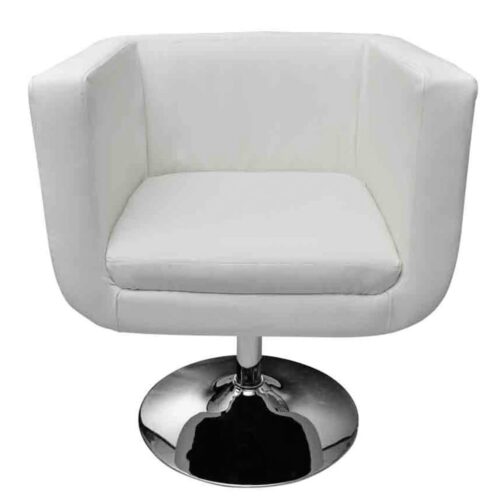 Bar Stool White Faux Leather - Image 3