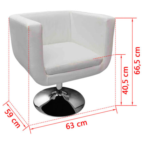 Bar Stool White Faux Leather - Image 4