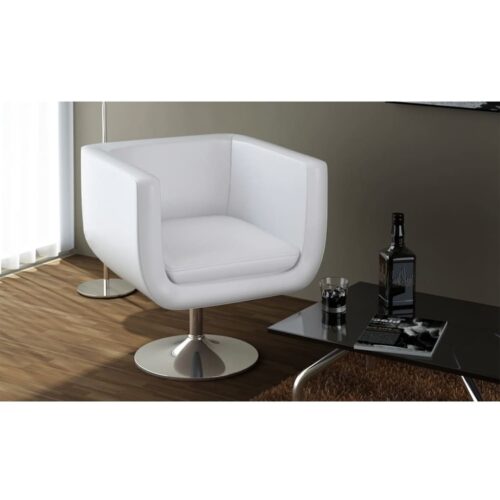 Bar Stool White Faux Leather - Image 5