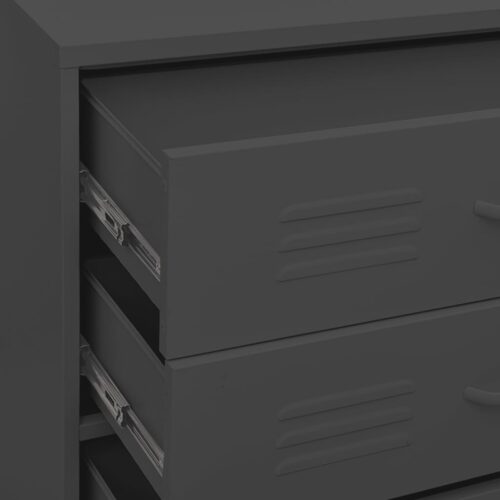Chest of Drawers Anthracite 80x35x101.5cm Steel - Image 8