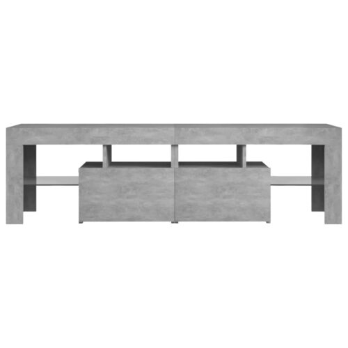 TV Cabinet with LED Lights Concrete Grey 140x36.5x40cm - Image 9