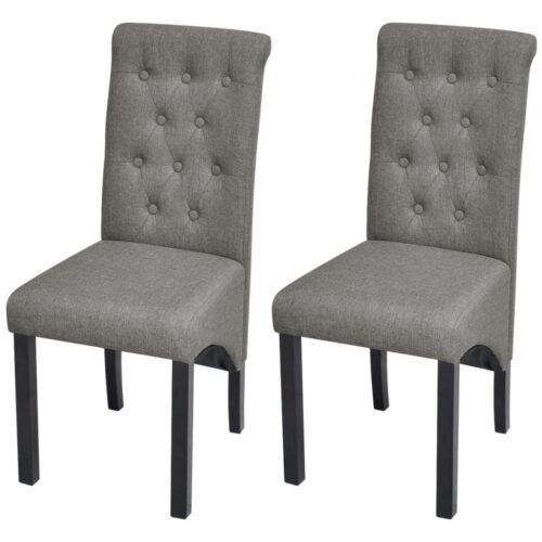 Dining Chairs 2pcs Light Grey Fabric
