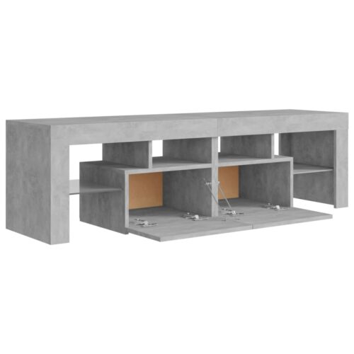 TV Cabinet with LED Lights Concrete Grey 140x36.5x40cm - Image 10