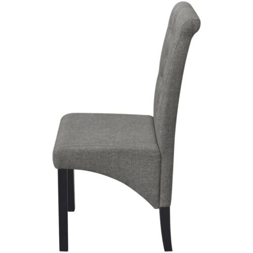 Dining Chairs 2pcs Light Grey Fabric - Image 4