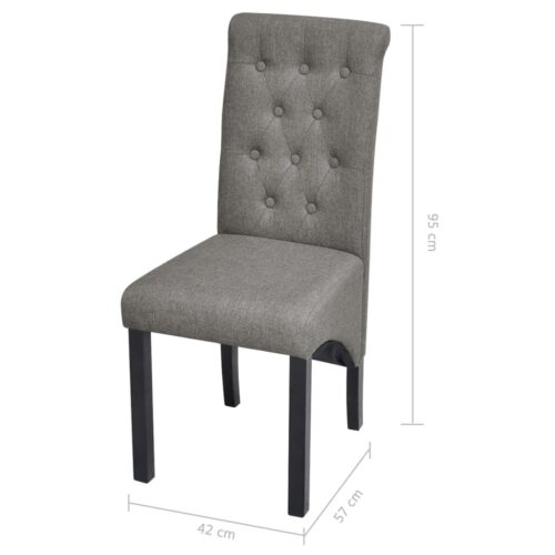 Dining Chairs 2pcs Light Grey Fabric - Image 7