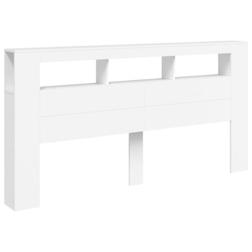LED Headboard White 200cm Engineered Wood - Image 3