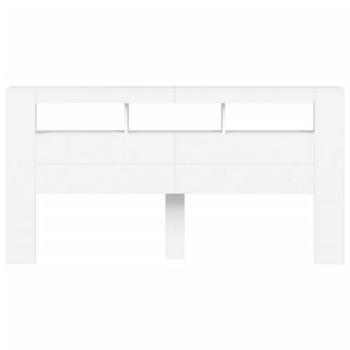 LED Headboard White 200cm Engineered Wood - Image 5